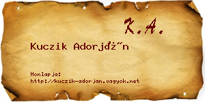 Kuczik Adorján névjegykártya
